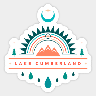 lake cumberland boho rainbow moon Sticker